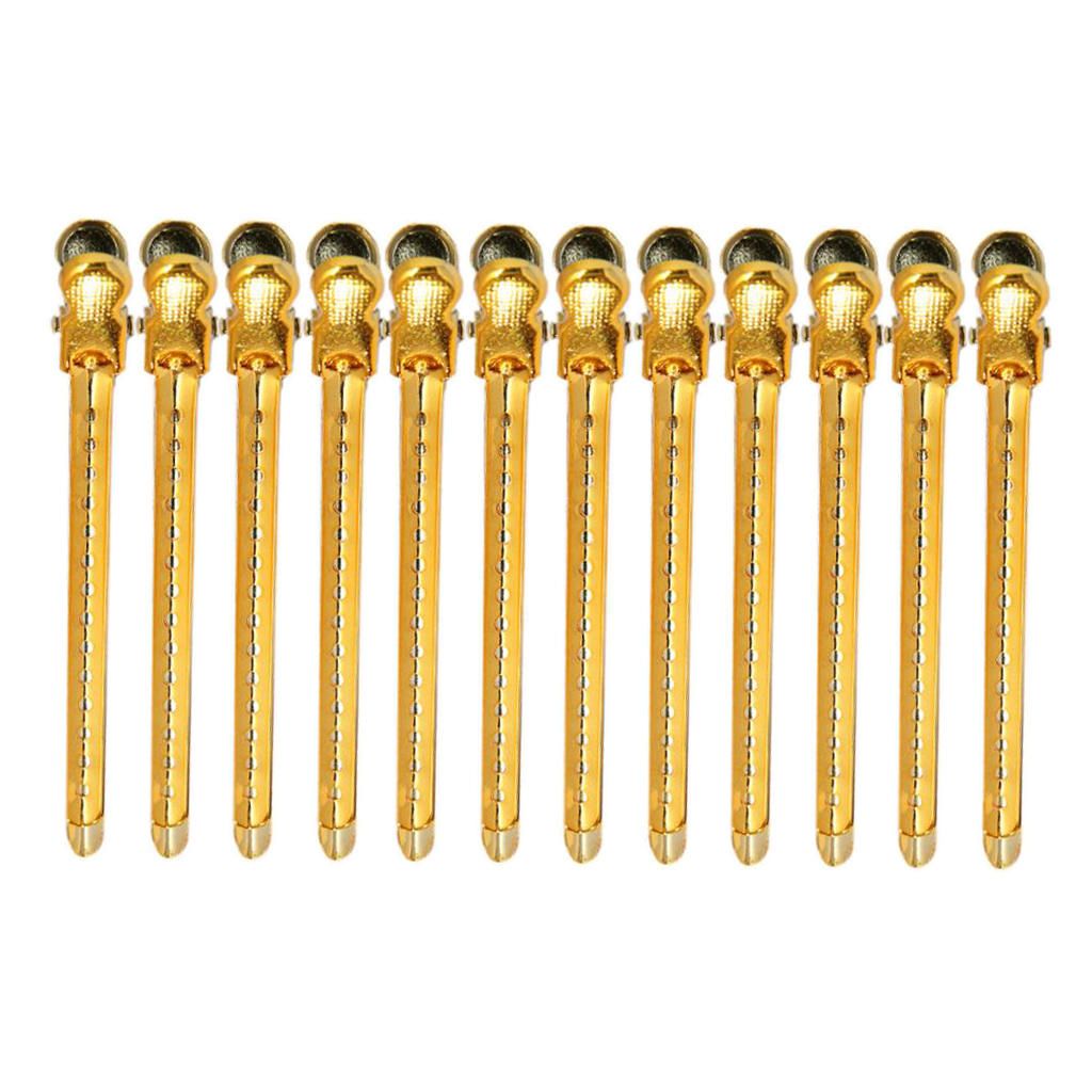 14pcs Duckbill Clips 3.5'' Curling Clip Grips For Hair Styling Yellow