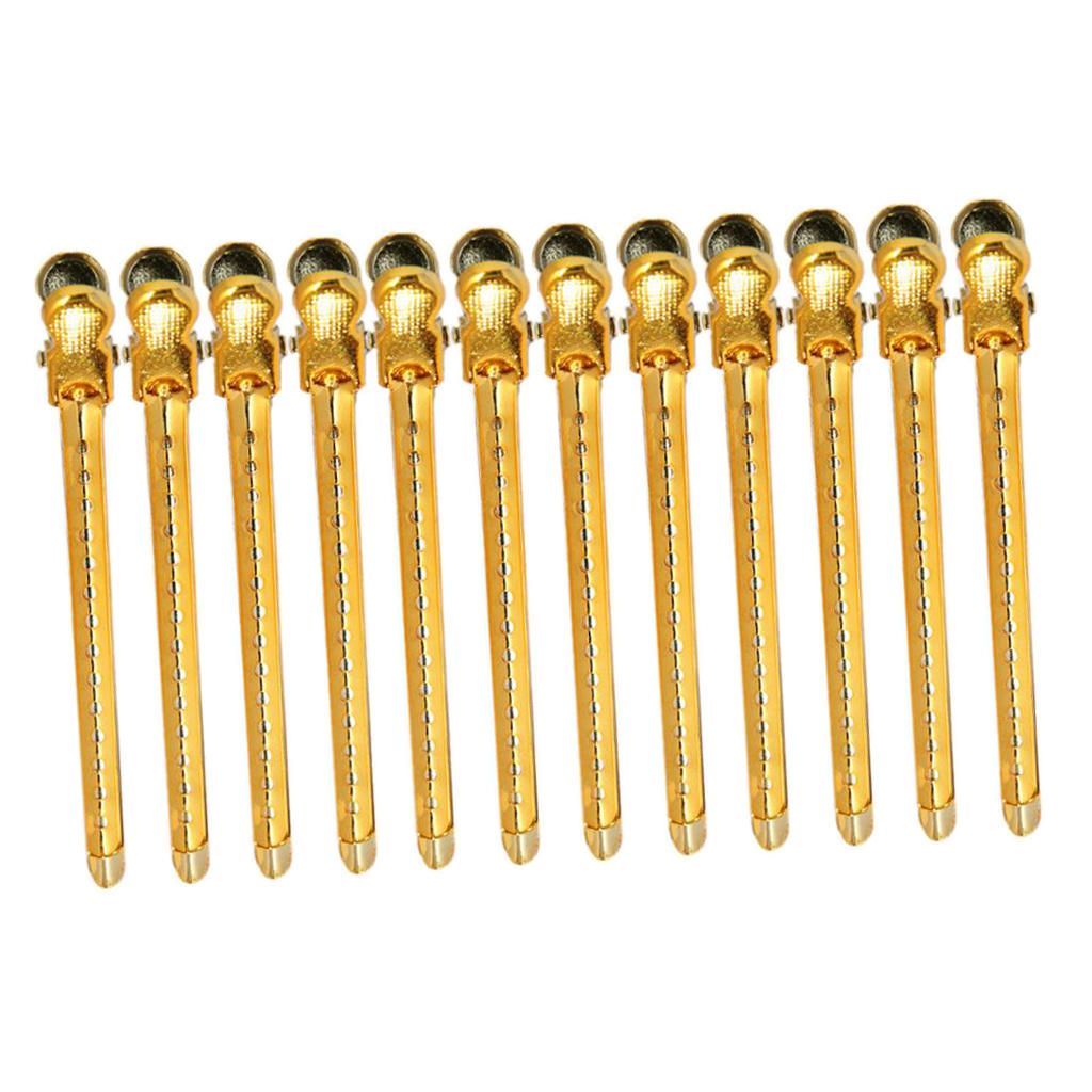 14pcs Duckbill Clips 3.5'' Curling Clip Grips For Hair Styling Yellow