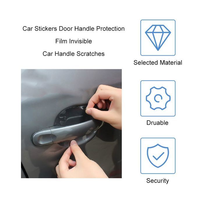 MT Car Stickers Door Handle Protection Film Invisible Car Handle Scratches-transparent