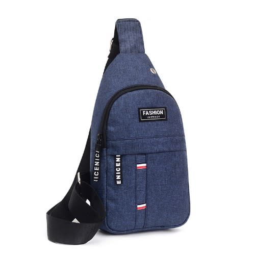 Unisex Canvas Messenger Bag -Blue