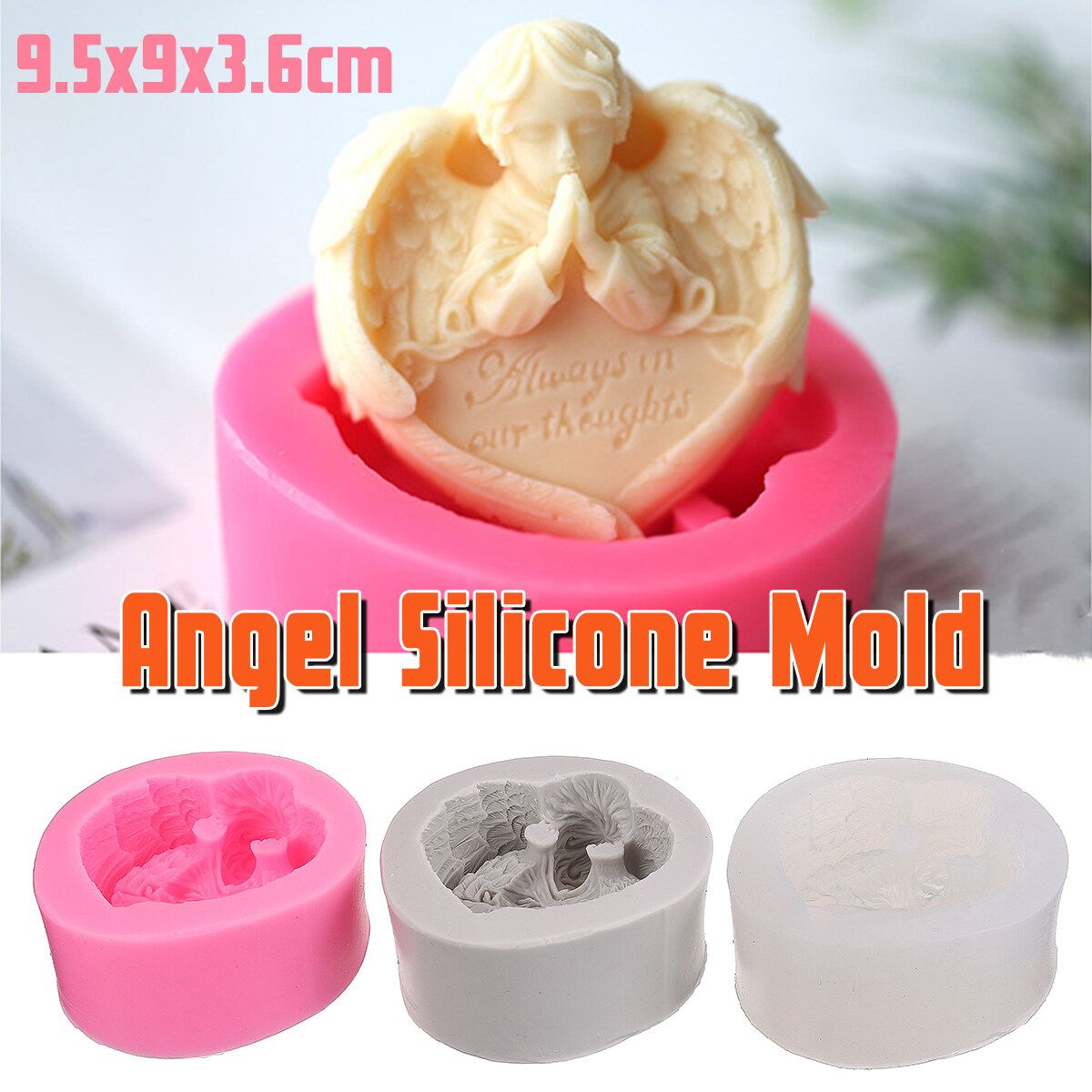 Silicone Angel Baby Fondant Mould Cake Wings Decorating Baking Wedding Mold DIY Transparent