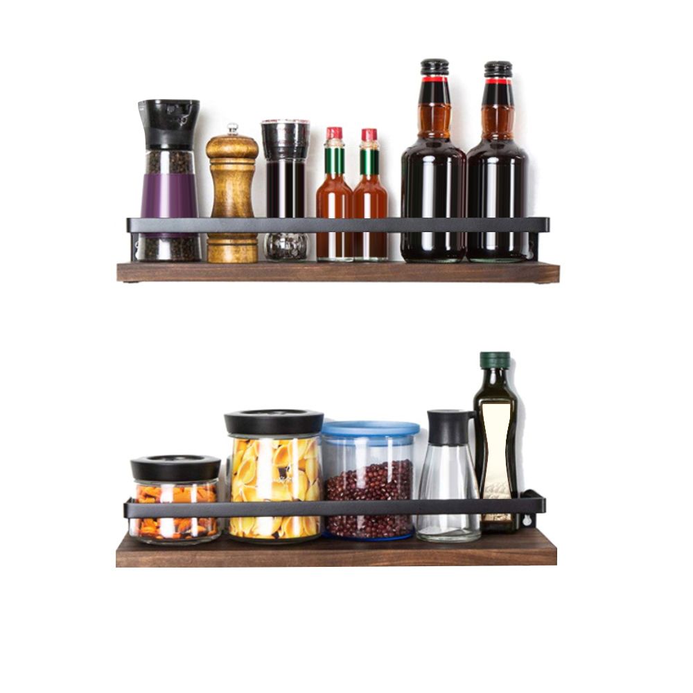 2 Pcs Floating Shelves Wall Mounted Rustic Wood Wall Storage