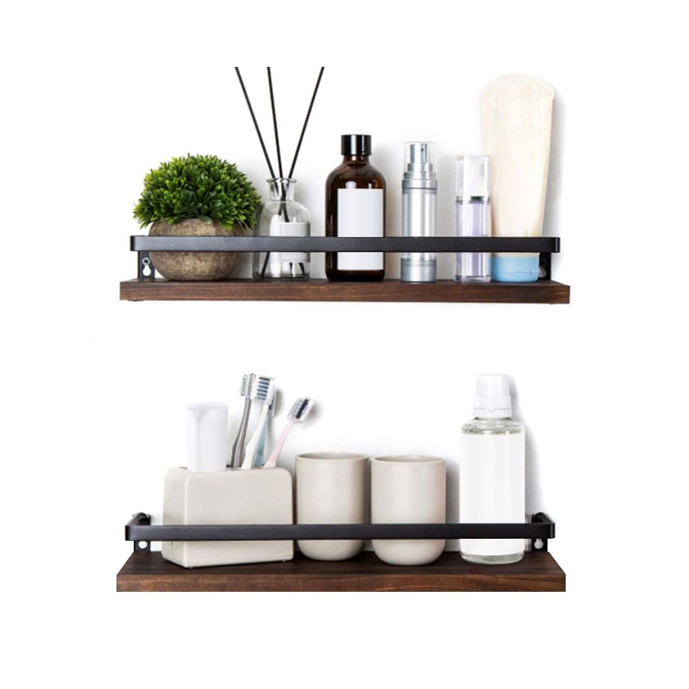 2 Pcs Floating Shelves Wall Mounted Rustic Wood Wall Storage