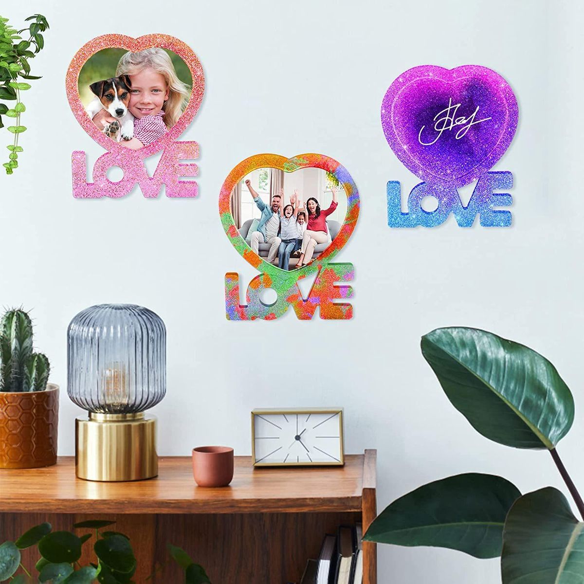 Resin Picture Frames Molds for Epoxy Resin, Heart Shape &