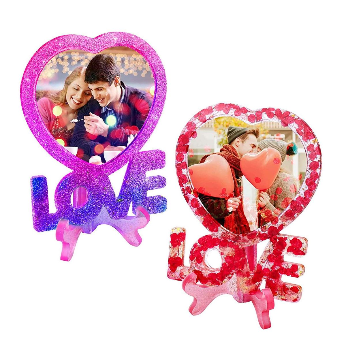 Resin Picture Frames Molds for Epoxy Resin, Heart Shape &