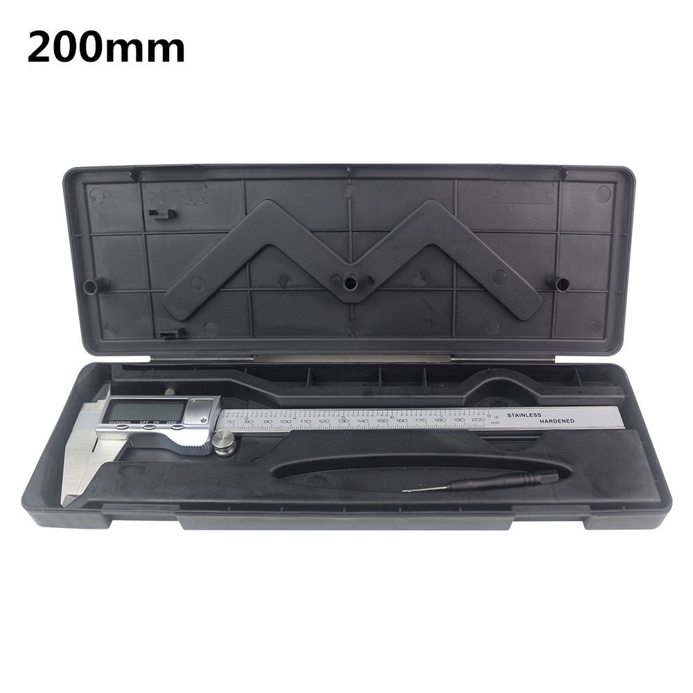 150mm Stainless Steel Digital Vernier Caliper Ruler Depth Guage Micrometer 200 Mm 6 Inch LCD Display Metal Ruler Plastic Box 200 Mm With Box
