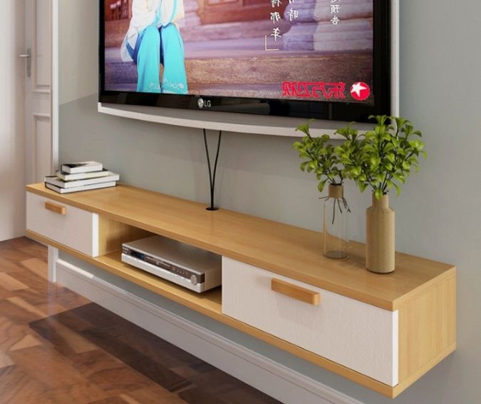 Portable TV Wall Shelf Cabinet Drawer Wall Decor Shelf