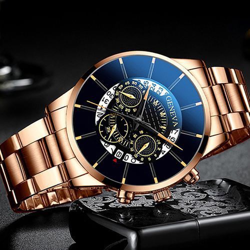 Watches For Men Quartz Watch Stailness Steel - Rose Gold