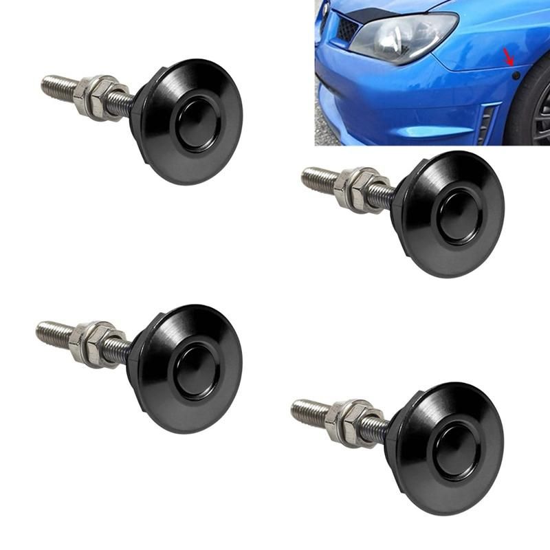 4X Push Button Quick Release Car Hood Bonnet Latch Pin Lock Bumper Clip Black   airride  eibach    accuair   ta technix