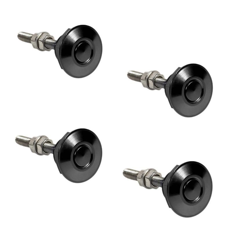 4X Push Button Quick Release Car Hood Bonnet Latch Pin Lock Bumper Clip Black   airride  eibach    accuair   ta technix