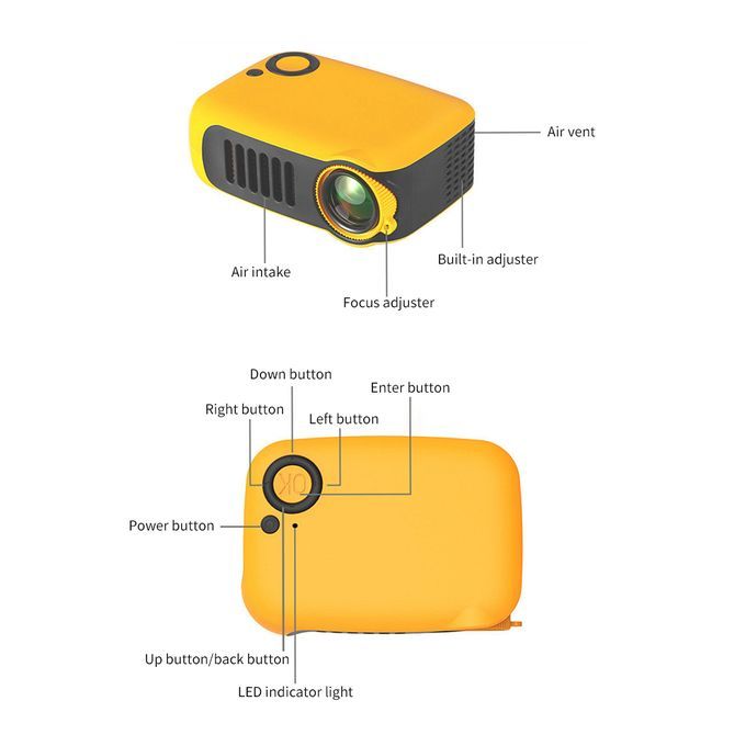 TRANSJEE Mini Portable LCD Projector Support 1080P TF Card