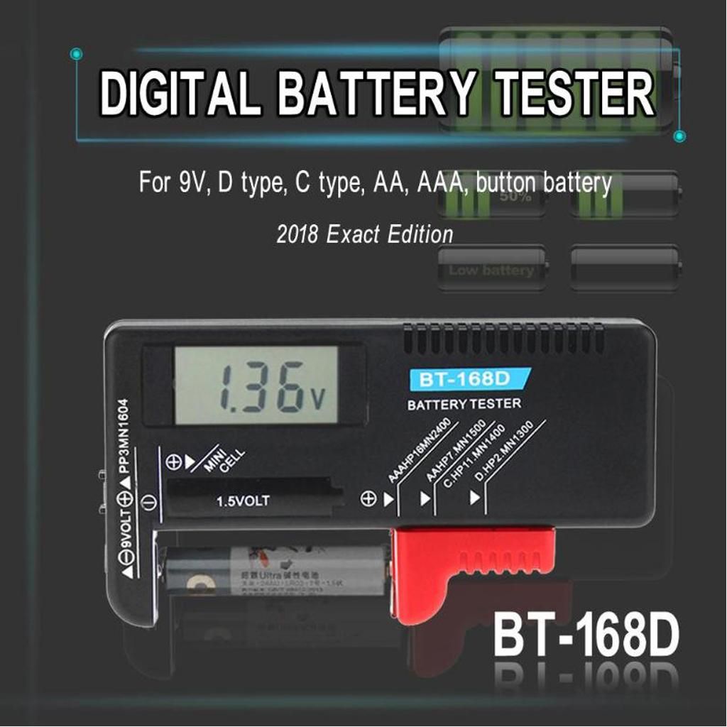 LCD Battery Tester Battery Checker For AA AAA C D 1.5V 9V Mini Battery