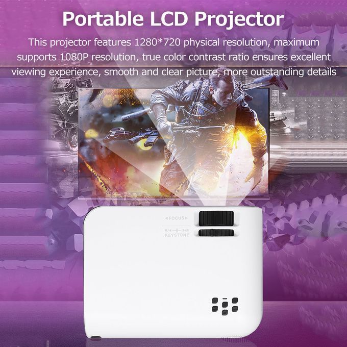 Portable LCD Projector 720P Physical Resolution Multiple