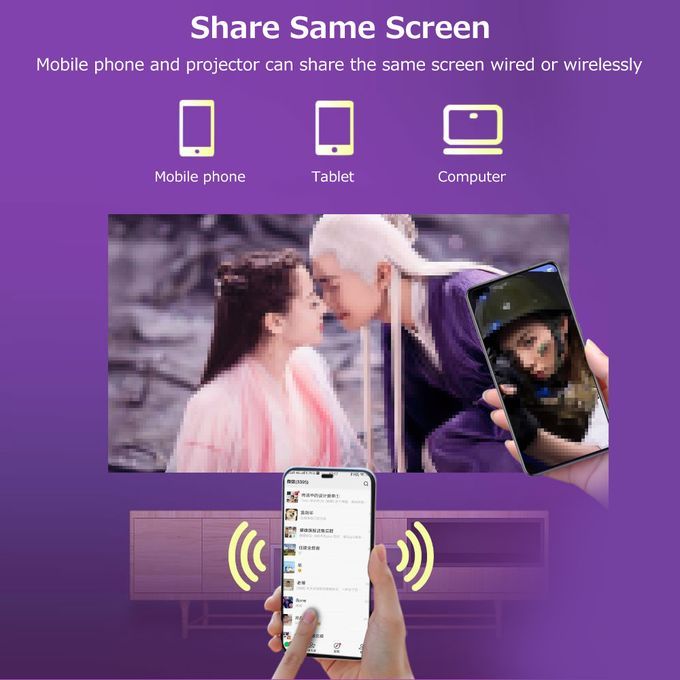 Portable LCD Projector 720P Physical Resolution Multiple