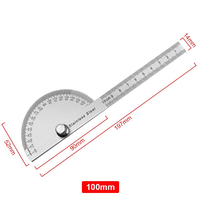 180 Degree Protractor Metal Angle Finder Goniometer