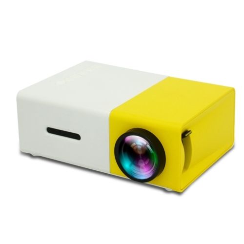 YG300 400LM Portable Mini Home Theater LED Projector With Remote Controller, Support HDMI, AV, SD, USB Interfaces, (Built-in 1300mAh Lithium Battery)(Yellow)