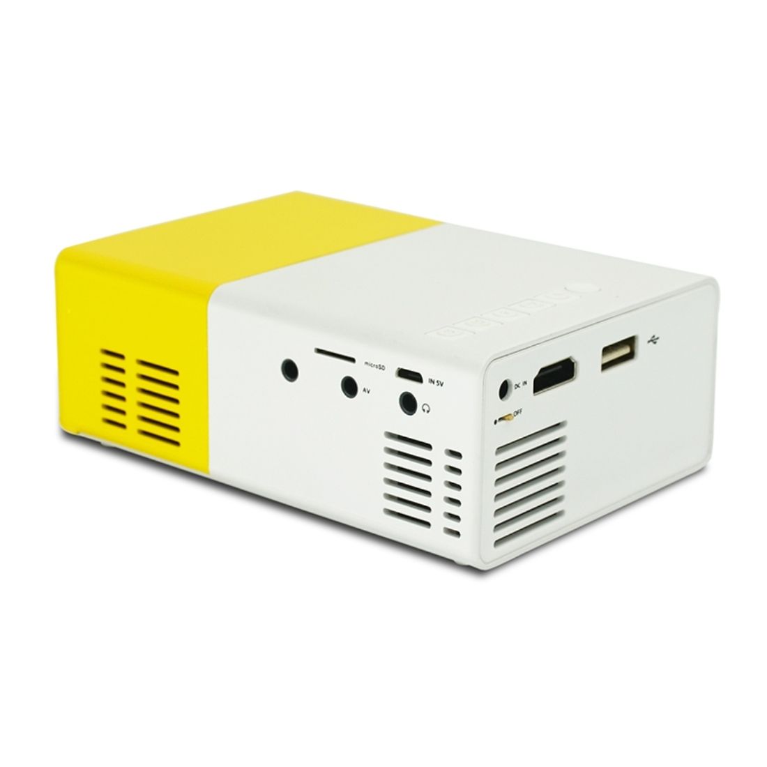 YG300 400LM Portable Mini Home Theater LED Projector With Remote Controller, Support HDMI, AV, SD, USB Interfaces, (Built-in 1300mAh Lithium Battery)(Yellow)