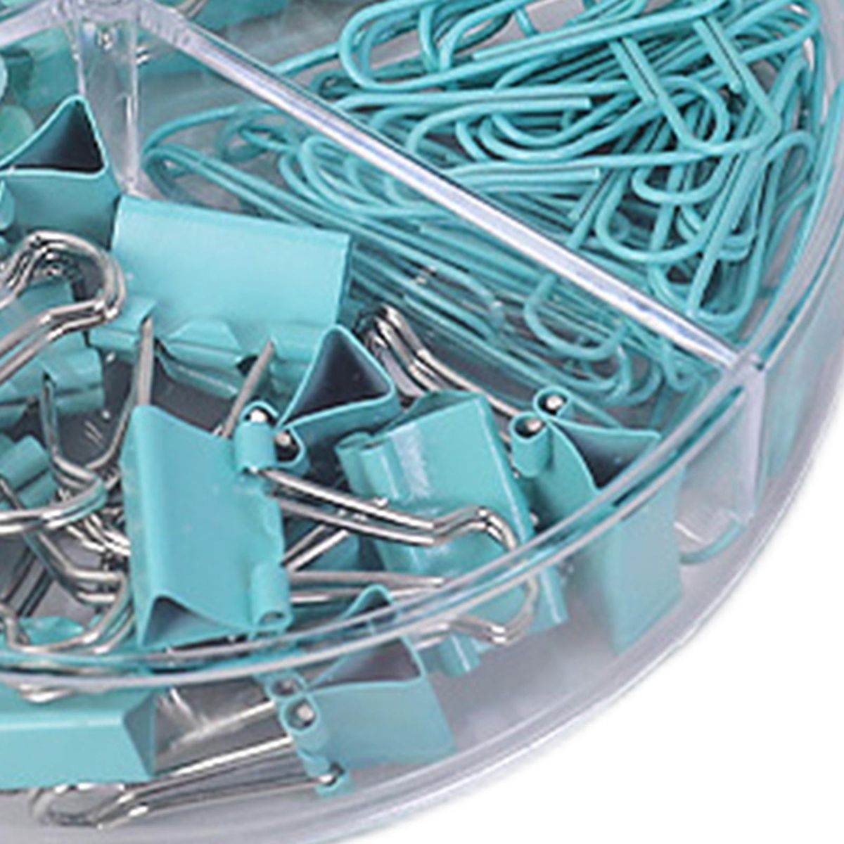 Binder Clips And Paper Clips Push Pins Tacks Set Blue