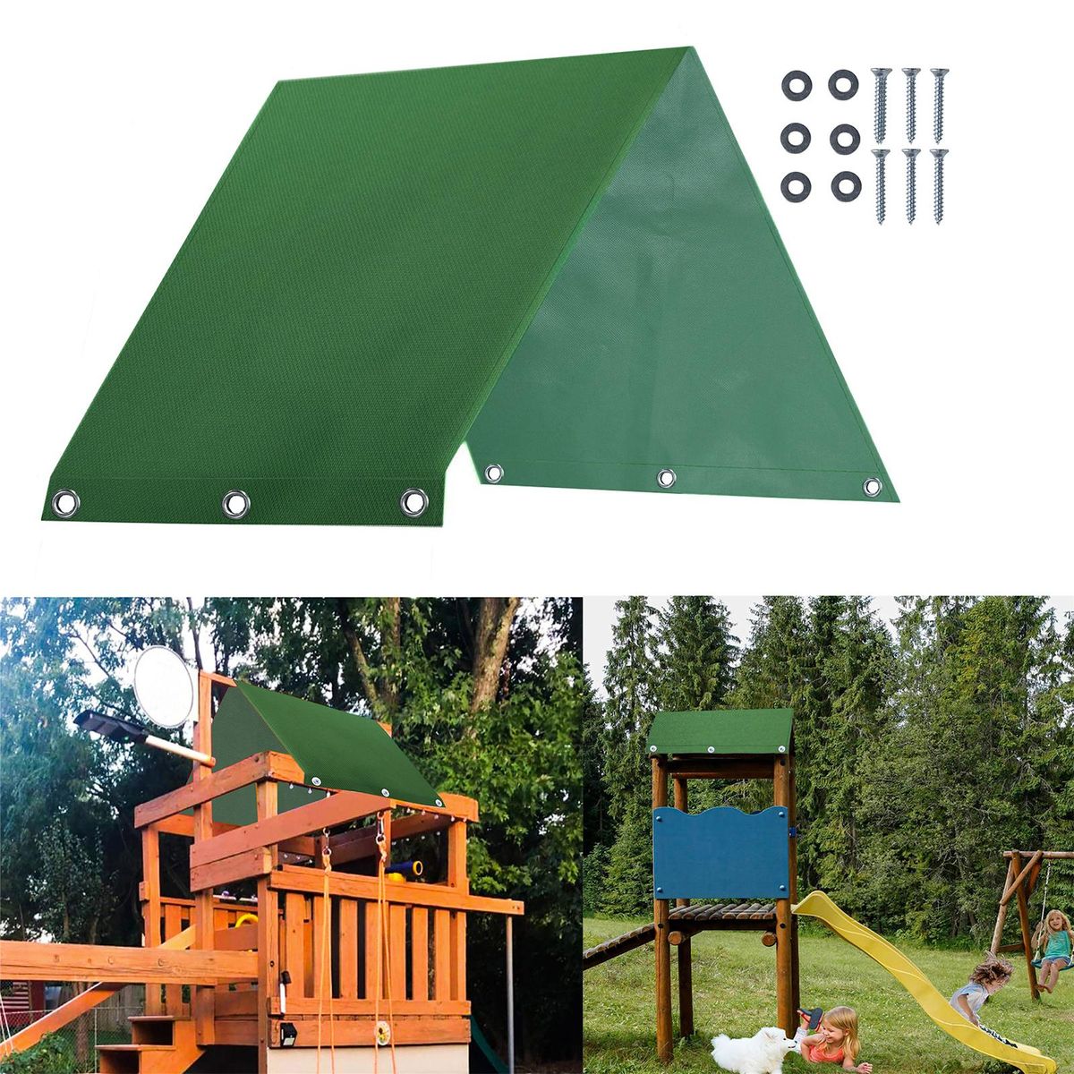 Playground Replacement Canopy Cover Waterproof Outdoor Replacement Sunshade Tarpaulin UV Protection Backyard Playset Canopy 43 x 90 In