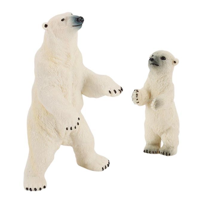 Realistic Arctic Animal Figures Polar Bear Model Desktop Mom And Baby