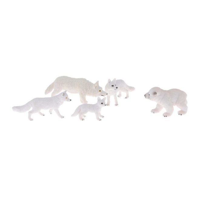 5pcs Simulation Arctic Polar Animals Figurines For Kids Educational