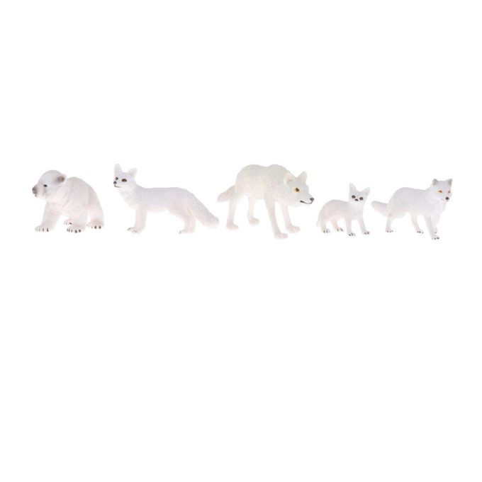 5pcs Simulation Arctic Polar Animals Figurines For Kids Educational