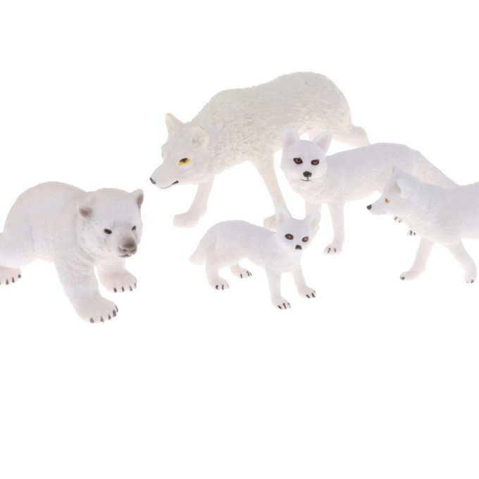 5pcs Simulation Arctic Polar Animals Figurines For Kids Educational