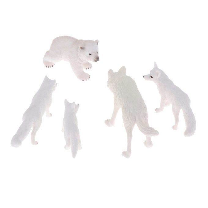 5pcs Simulation Arctic Polar Animals Figurines For Kids Educational