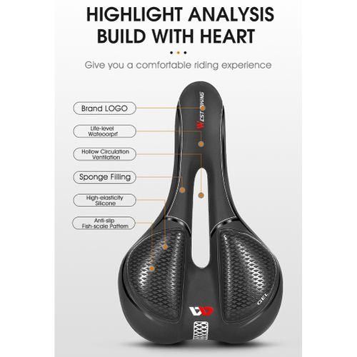WEST BIKING Hollow Breathable Bicycle Saddle Men