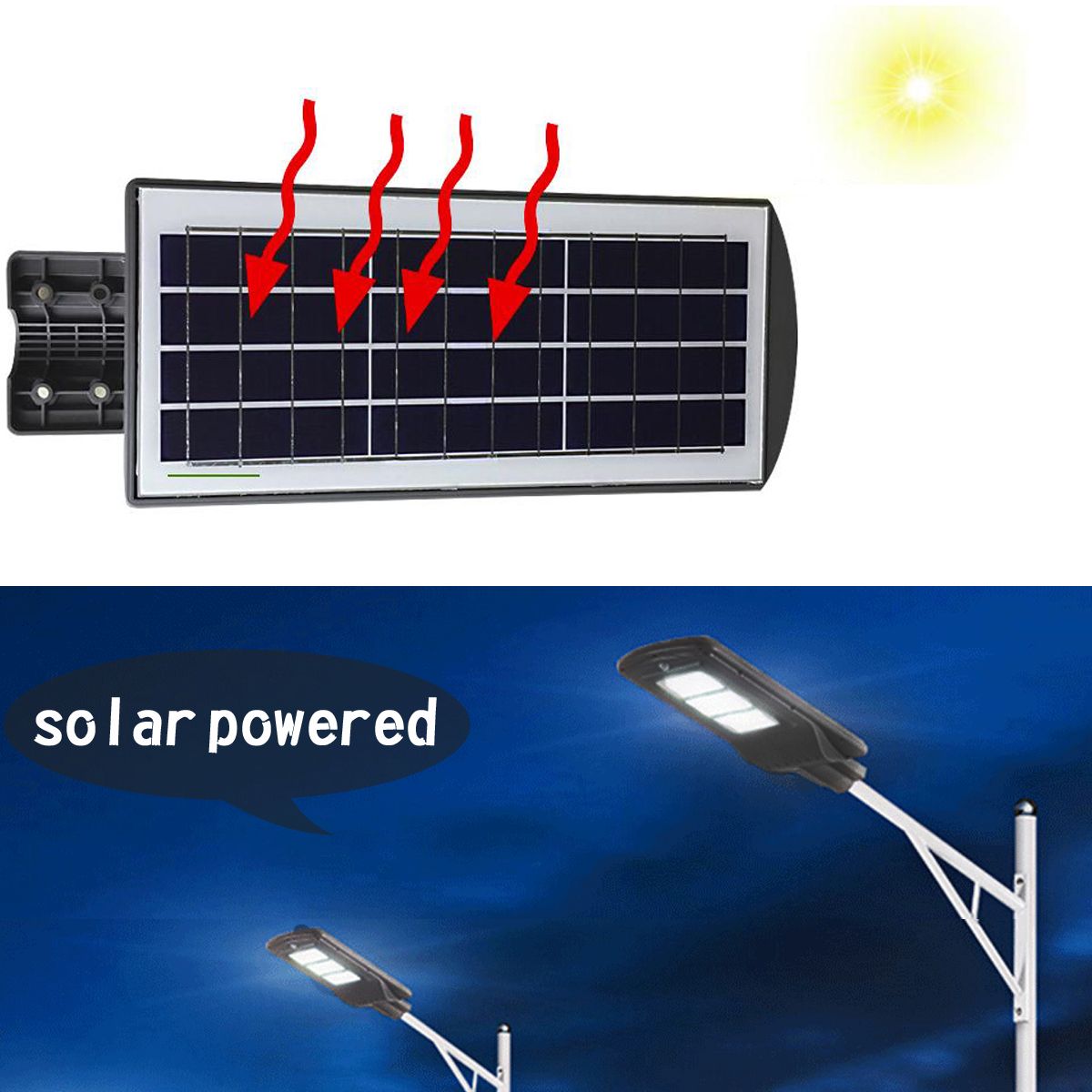 1PC All-in-one 60W Solar Powered Lamp Solar Panel Lighting Light Control + PIR Motion Sensor Waterproof For Outdoor Street Light