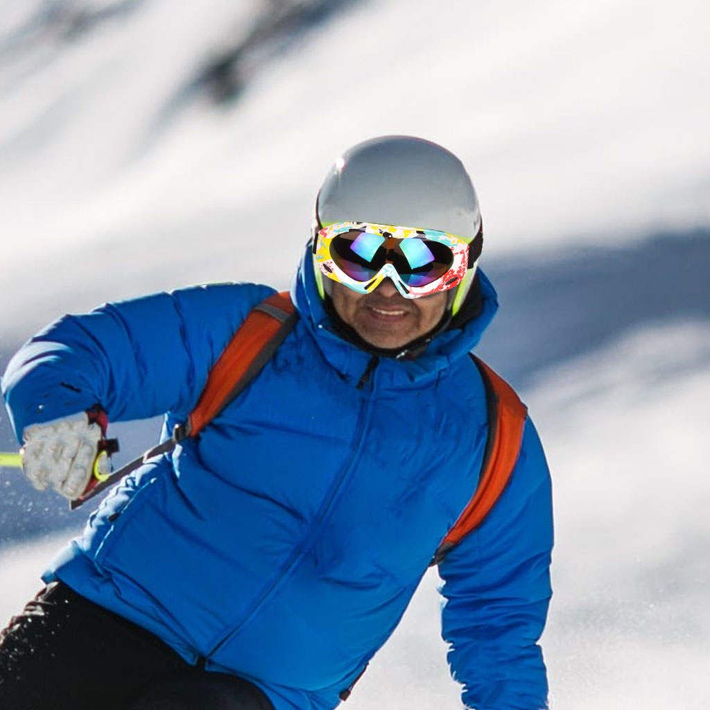 Ski  Skiing Snowboard  Windproof Glasses Yellow White