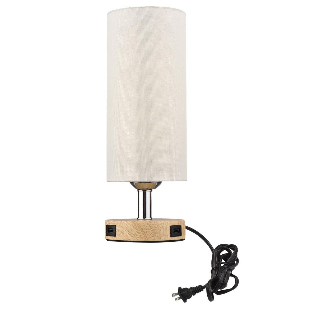 Touch Control Table Lamp Bedside Desk Lamp with E26 LED Bulb Warm White Light Modern Tabletop Lamp 2 USB Ports for Bedroom Living Room