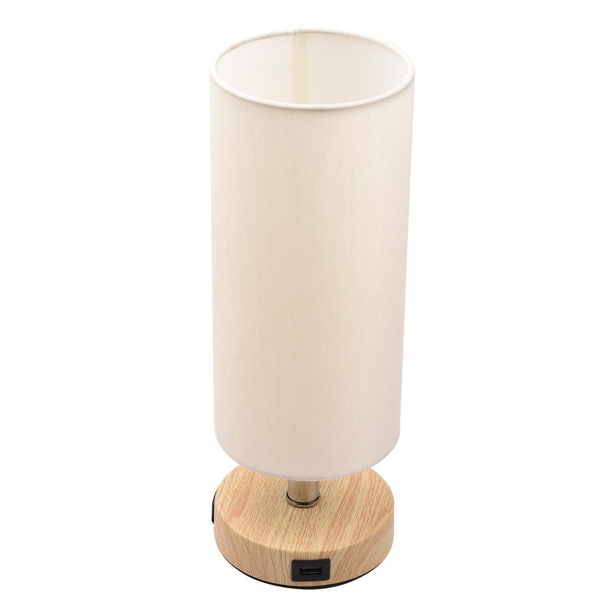 Touch Control Table Lamp Bedside Desk Lamp with E26 LED Bulb Warm White Light Modern Tabletop Lamp 2 USB Ports for Bedroom Living Room