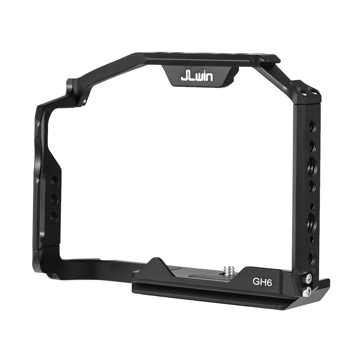 JLwin Protective Camera Cage Aluminum Alloy with Cold Shoe Mount Magnetic Wrench Slot Numerous 1/4in And 3/8in Threaded Holes Compatible with Panasonic GH6 Camera