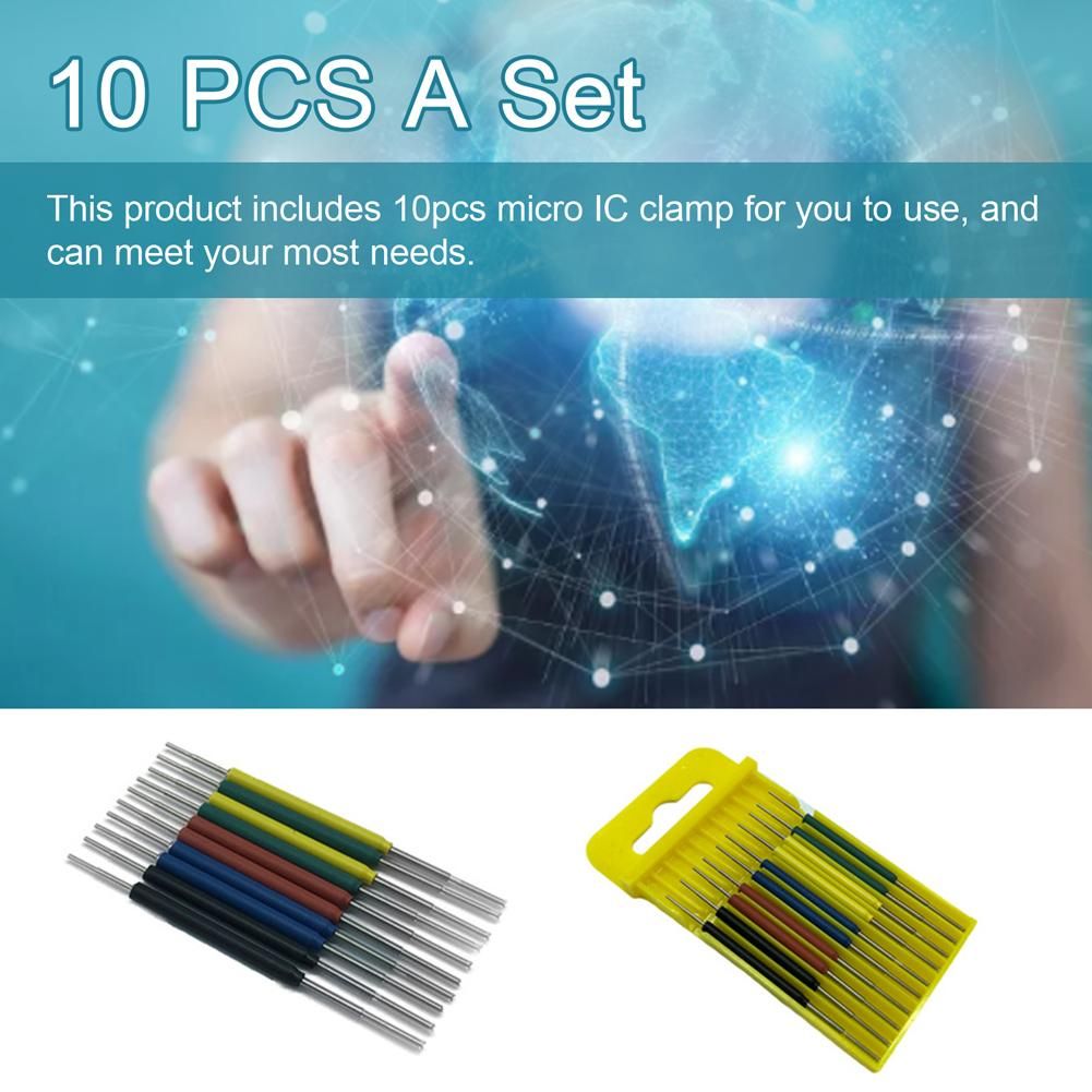 10pcs/set Universal Micro Integrated Circuit Clamp SOP SOIC TSSOP TSOP SSOP MSOP PLCC QFP TQFP LQFP Surface Mount Device Test Clip Pin Socket