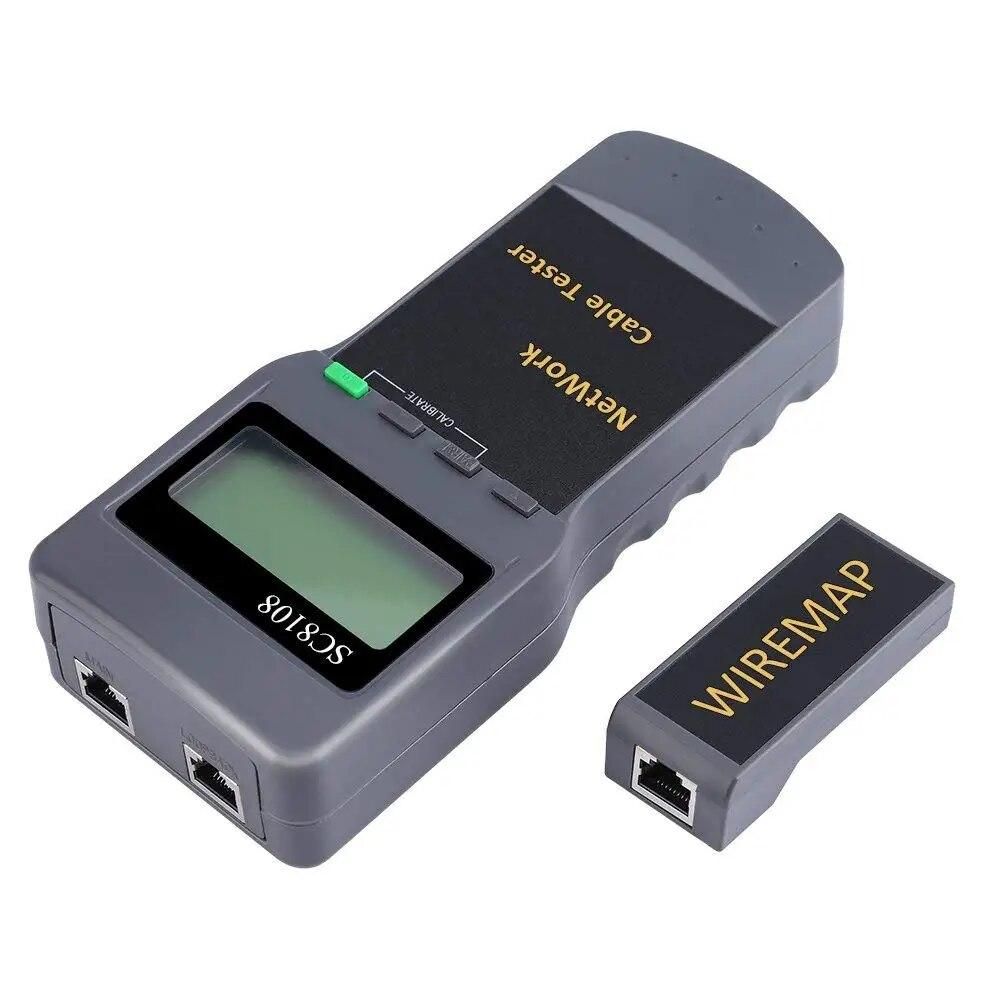 Portable Network LAN Length Cable Tester Meter Digital Network LAN Phone Cable Tester & Meter With LCD Display 5E 6E CAT5 RJ45