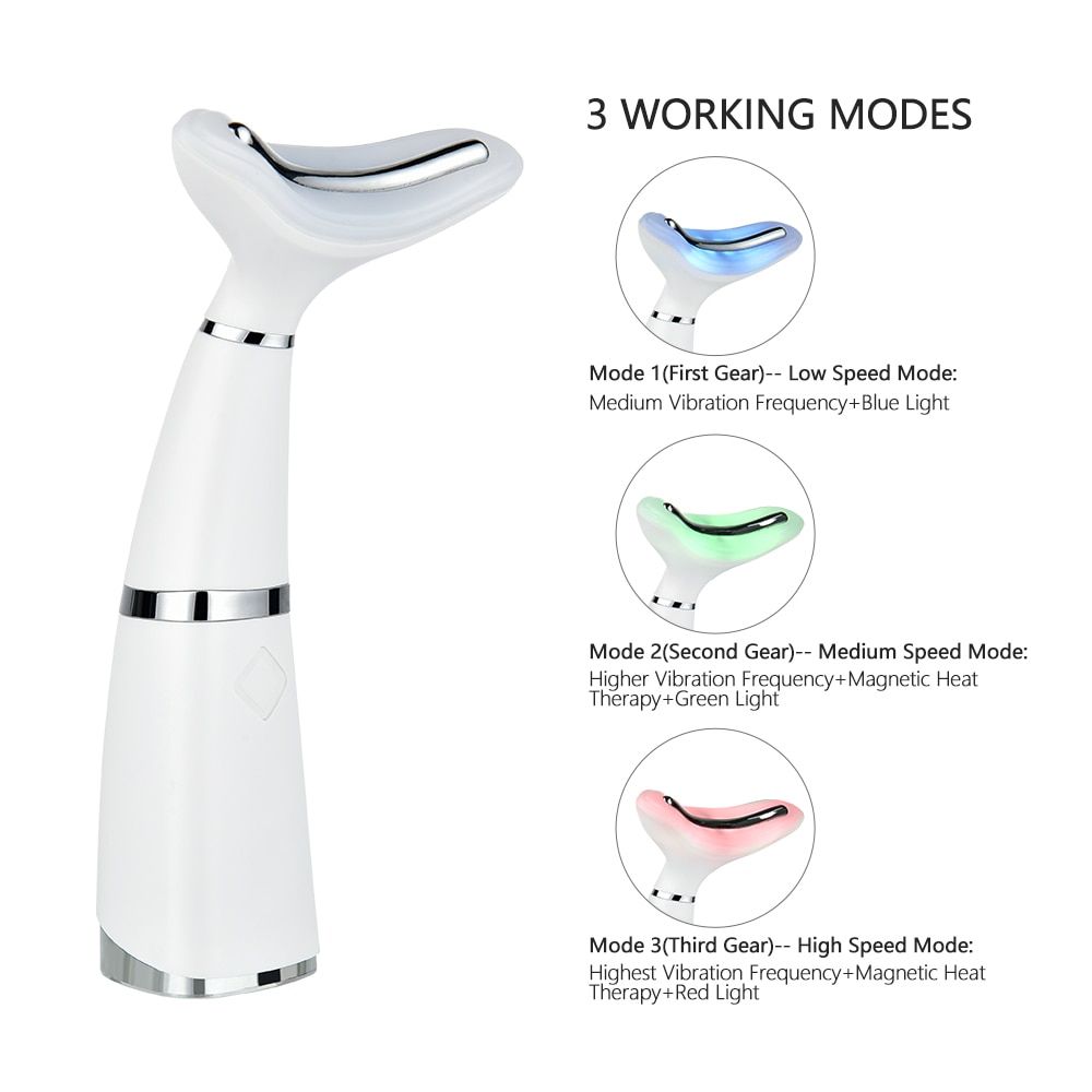 Remove Double Chin Neck Massager Face Lifting Tool Beauty Device Lifting Remove Wrinkle Line LED Photon Therapy Sonic Vibration