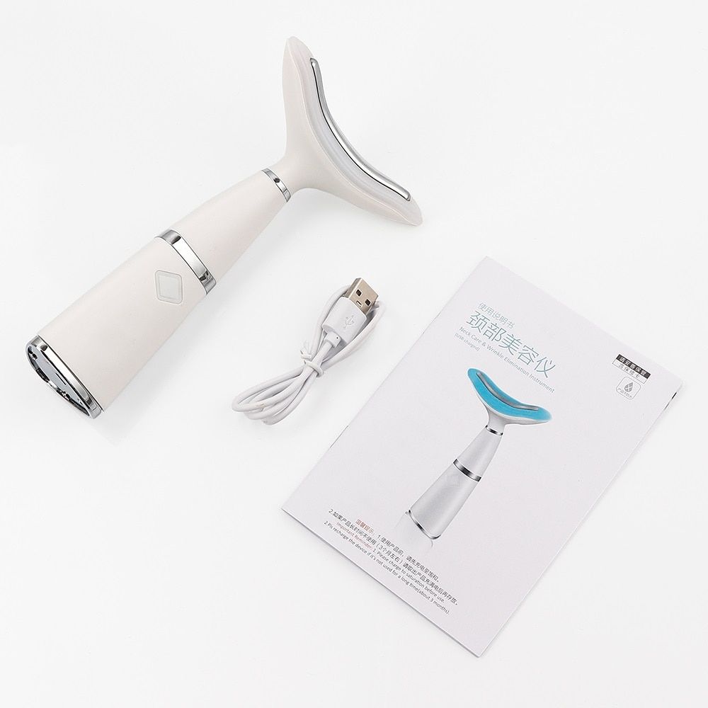 Remove Double Chin Neck Massager Face Lifting Tool Beauty Device Lifting Remove Wrinkle Line LED Photon Therapy Sonic Vibration