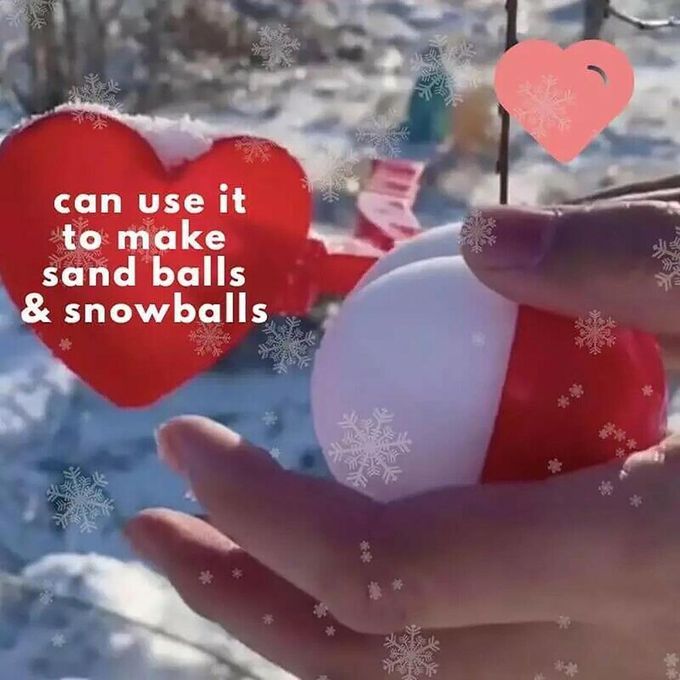2pcs Heart Shaped Snow Ball Maker Clips Kids Outdoor Snowball Sand