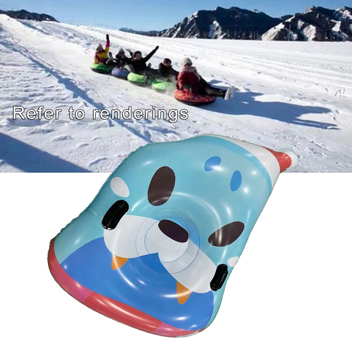Thickening Snow Tube Game Skiing 47'' Strong Handles