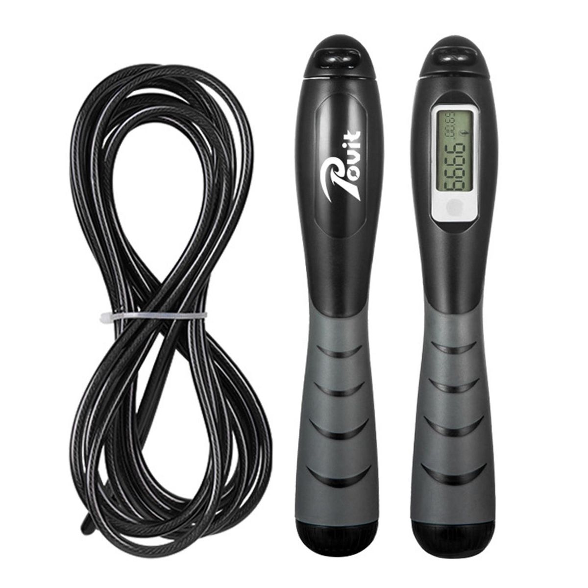 Skip Rope Steel Wire Rope Adjustable Sports Rope with Counter Touch Display Screen Intelligent Screen Exercise Rope 9.84ft