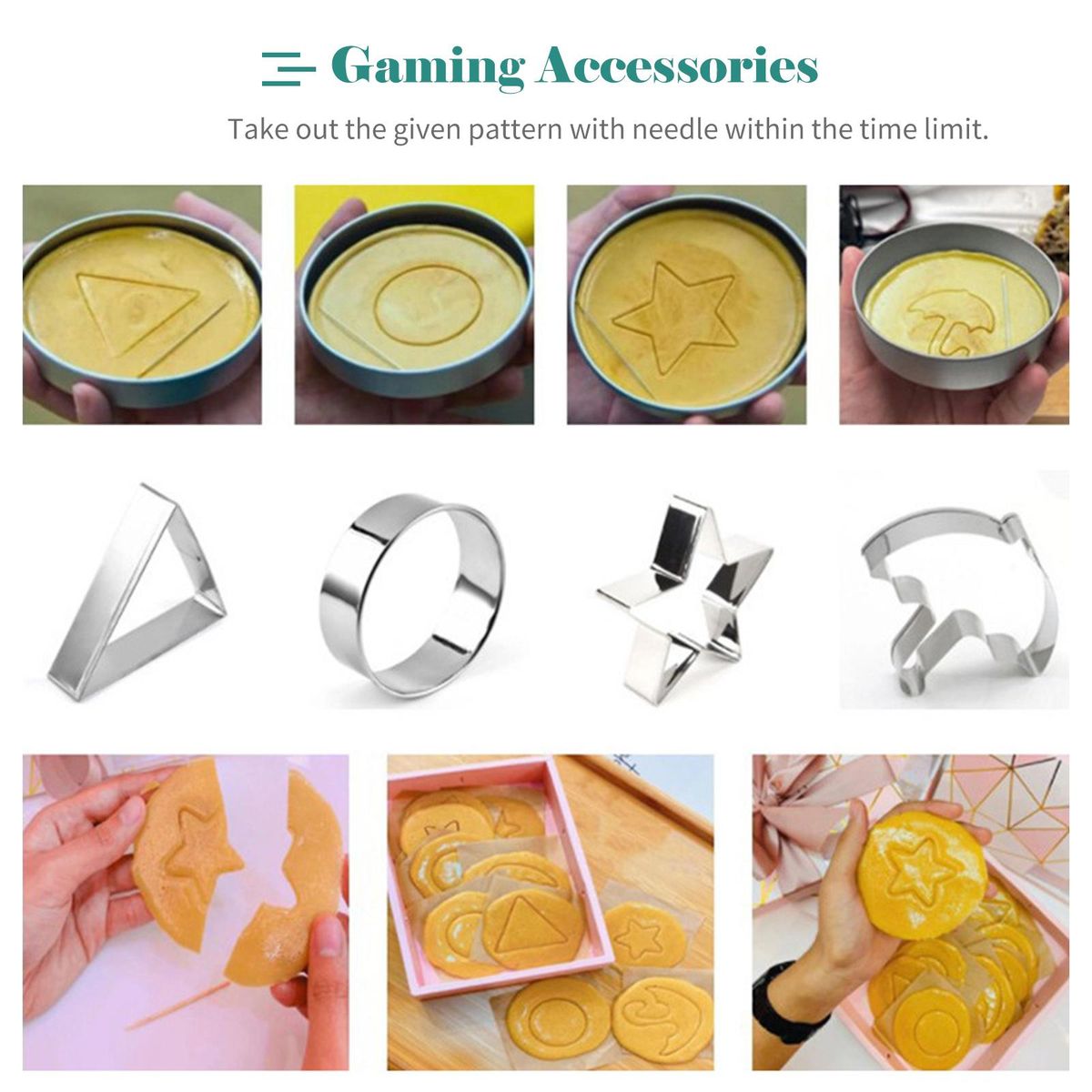 Biscuits Cutters with Storage Can Needle Cookies/Sandwich Cutters Candy/Chocolate Mold Gaming/Handmade Accessories, 12Pcs/Set