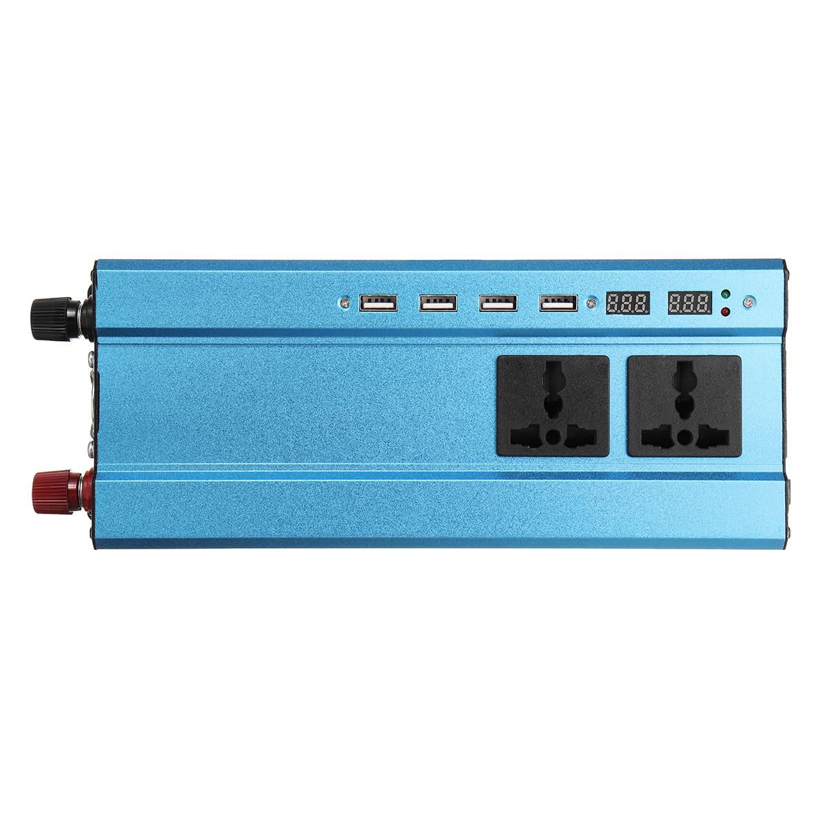 5000W Solar Power Inverter 12V-220V AC 4 USB Sine Wave Converter-12V-220V Blue 5000W
