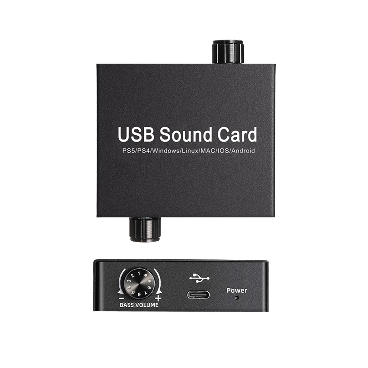 USB-C Sound Card Audio External 3.5mm Microphone Audio Adapter Soundcard for PS4 PC Laptop Headset USB Sound Card