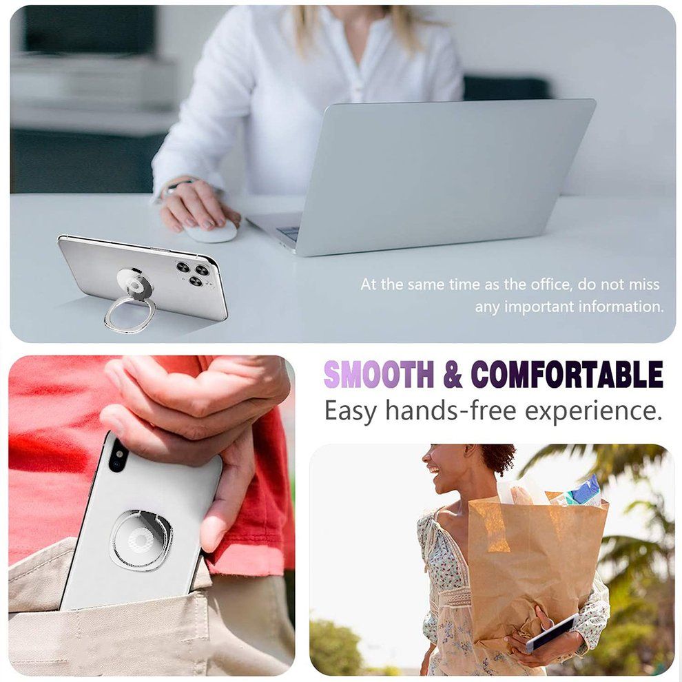 Finger Ring Holder 360 Degree Mobile Phone Smartphone Finger Stand Holder-silver