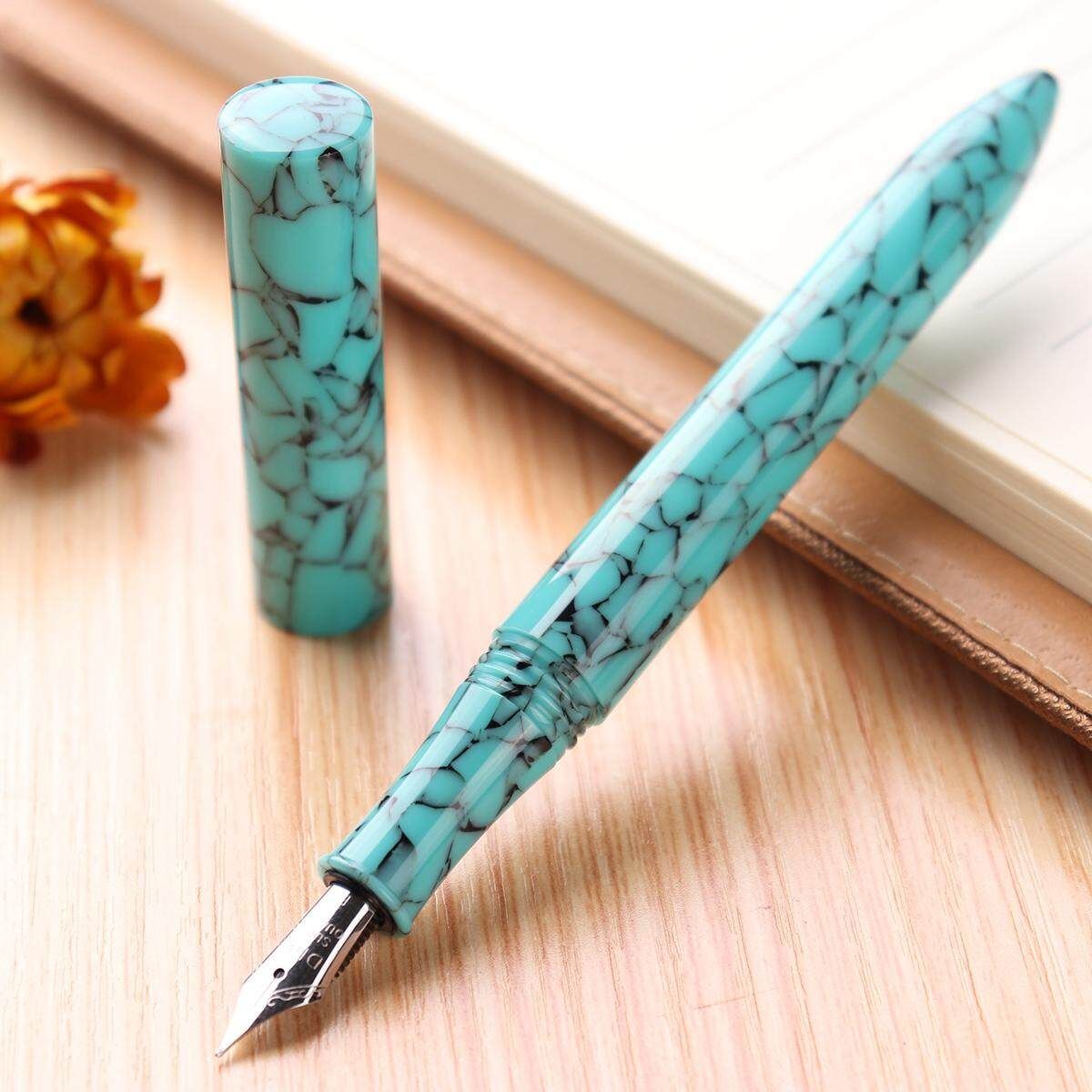 DELIKE Brand Resin Blue Material Fountain Pen Calligraphy Nib EF Write Stupid