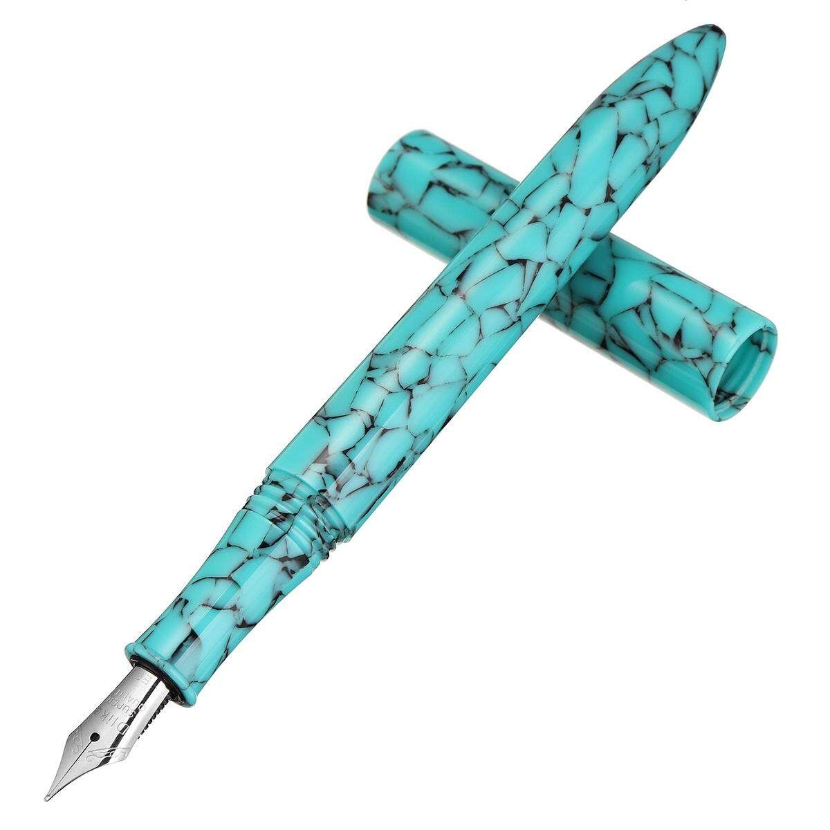 DELIKE Brand Resin Blue Material Fountain Pen Calligraphy Nib EF Write Stupid
