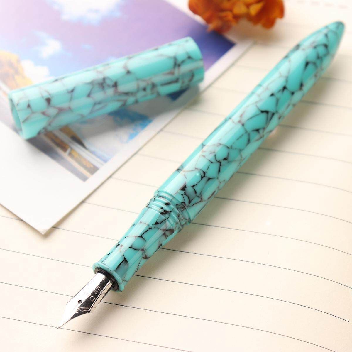 DELIKE Brand Resin Blue Material Fountain Pen Calligraphy Nib EF Write Stupid