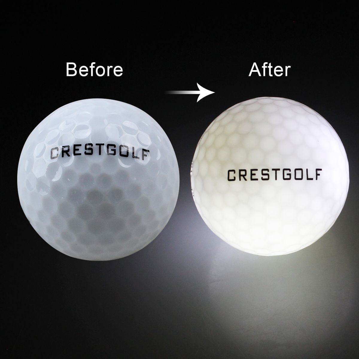 Crestgolf Waterproof Led Golf Balls 4 Pcs/pack For Night