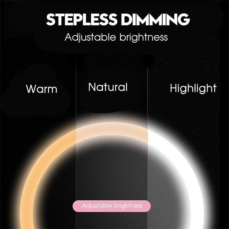 7inch 10X Magnifying Cosmetic Mirror Wall Mounted Adjustable LED Light Makeup Lamp 26cm Ring Light+Tripod